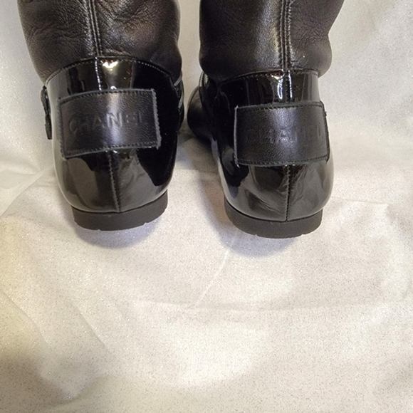 CHANEL Black Lambskin Riding Style Boots 36 - Picture 6 of 10